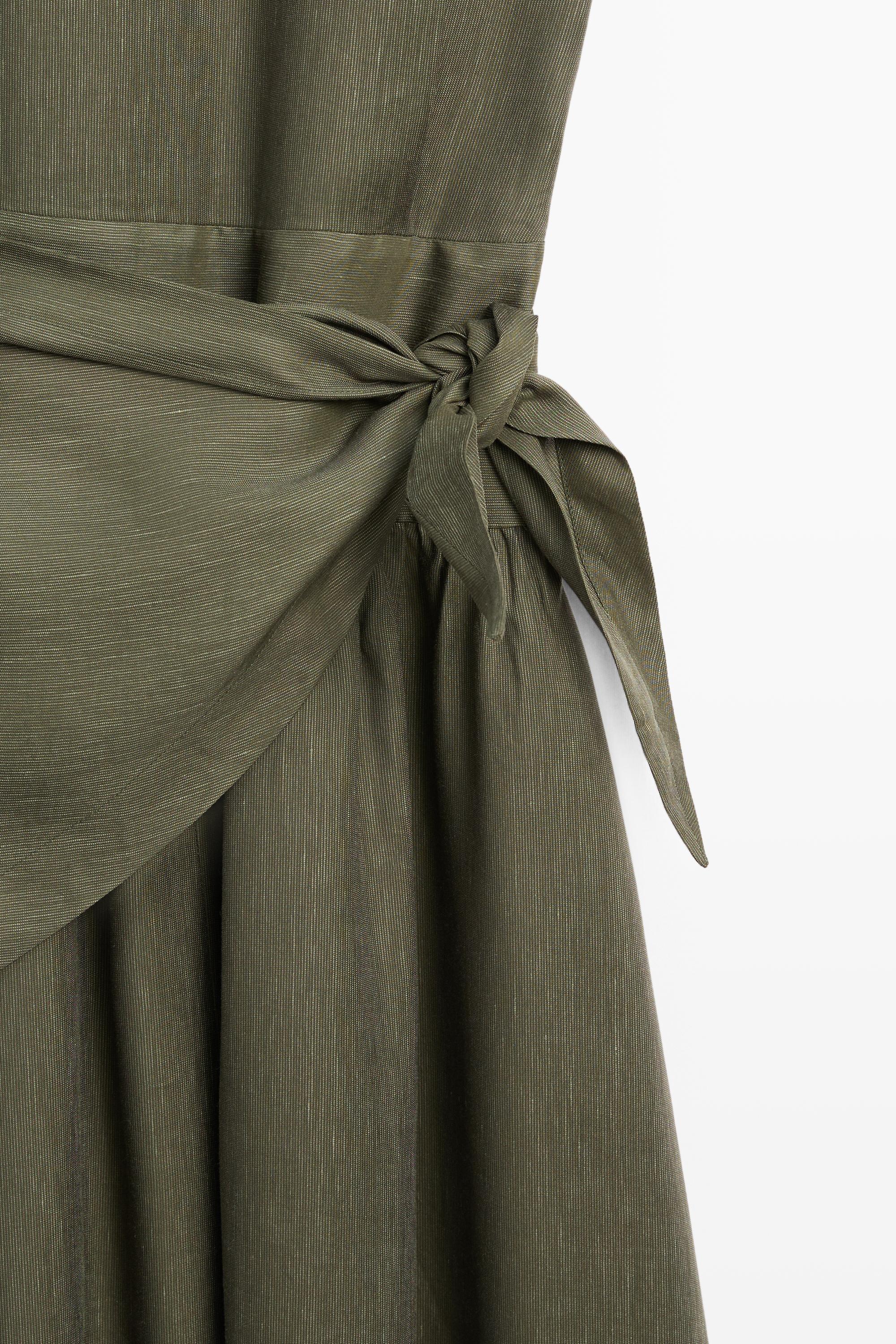Flowing midi dress with scarf detail